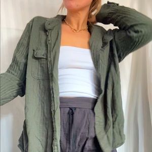 Vintage Army green flannel